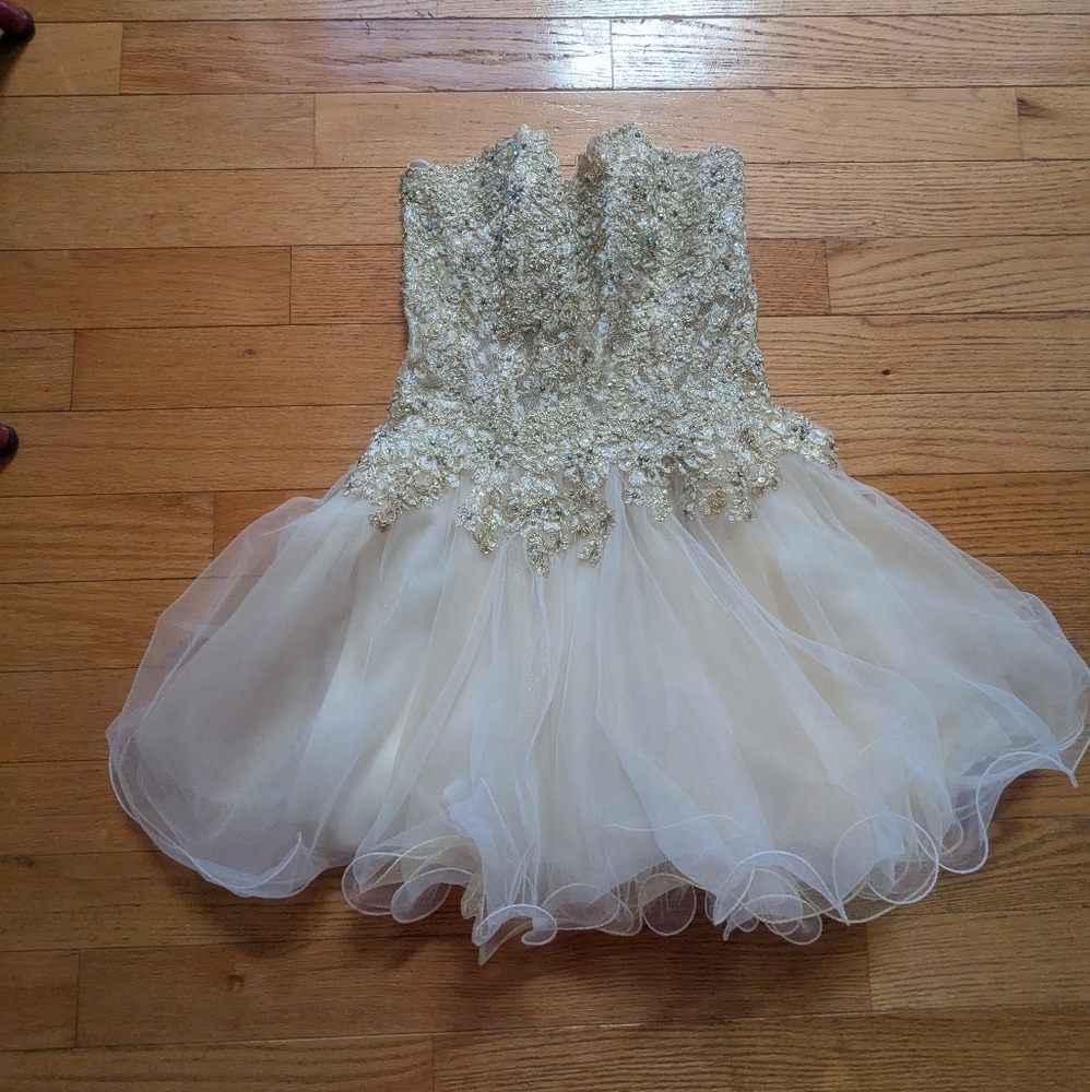 Precious Divas Gold Prom Homecoming Dress